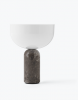 Lampka stołowa nocna półokrągła szary marmur nowoczesna designerska dekoracyjna na komodę 24cm Kizu 21712 New Works